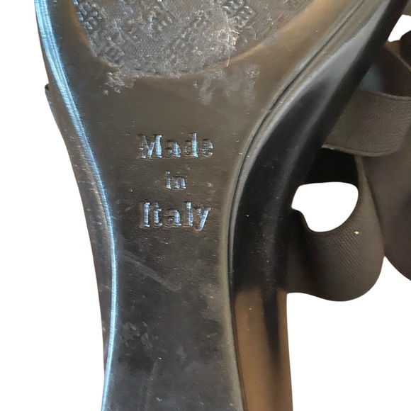 Italian Shoemakers Black Wedge rhinestone Sandals heels - Picture 7 of 7